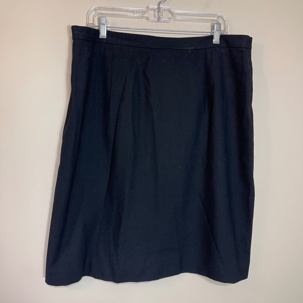 Lily & Taylor New York Black 100% Wool Pencil Skirt Plus Size 20 Made in USA